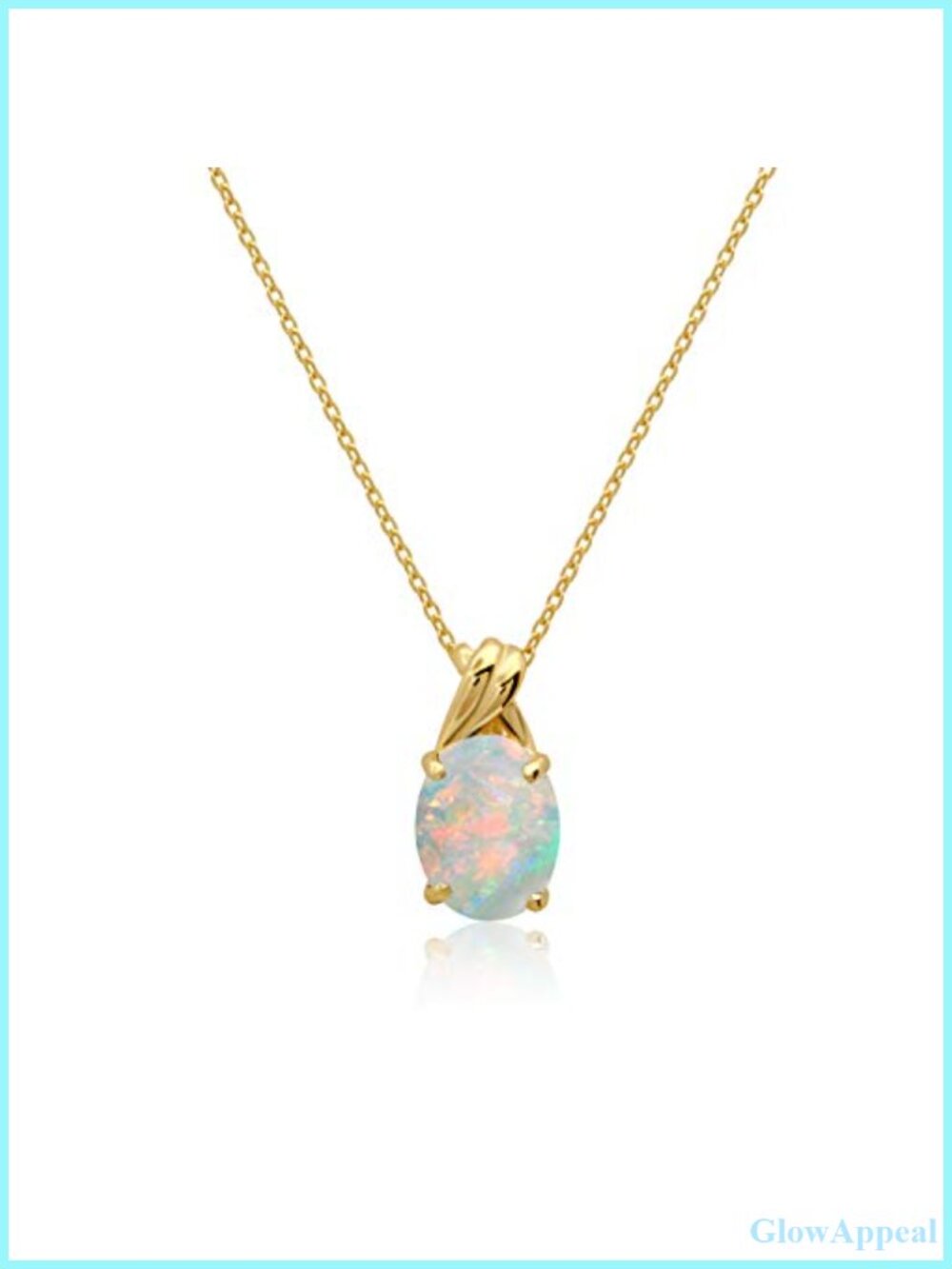 MAX + STONE Solid 14k White or Yellow Gold Gemstone Oval Pendant Necklace for